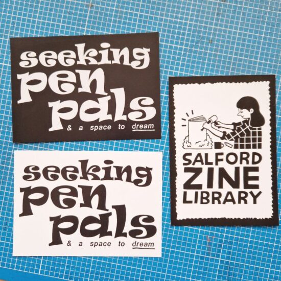 Salford Zine Library penpal postcard set