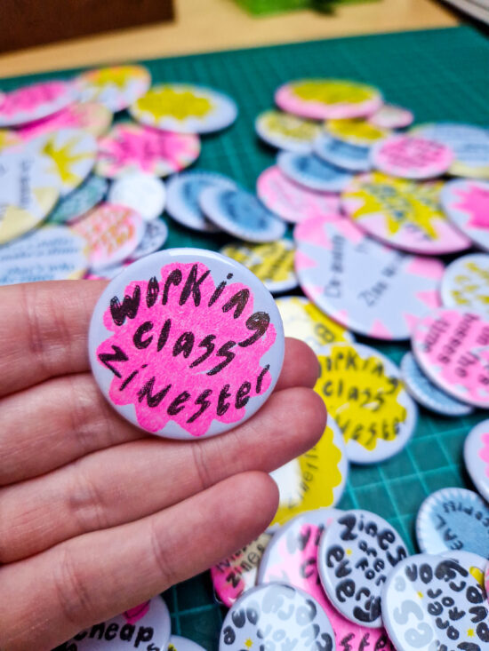 Working Class Zinester (38mm riso badge)