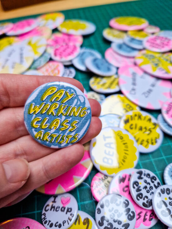 Pay Working Class Artists (38mm riso badge)