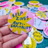 Keep Zines Anti-Capitalist (59mm riso badge)