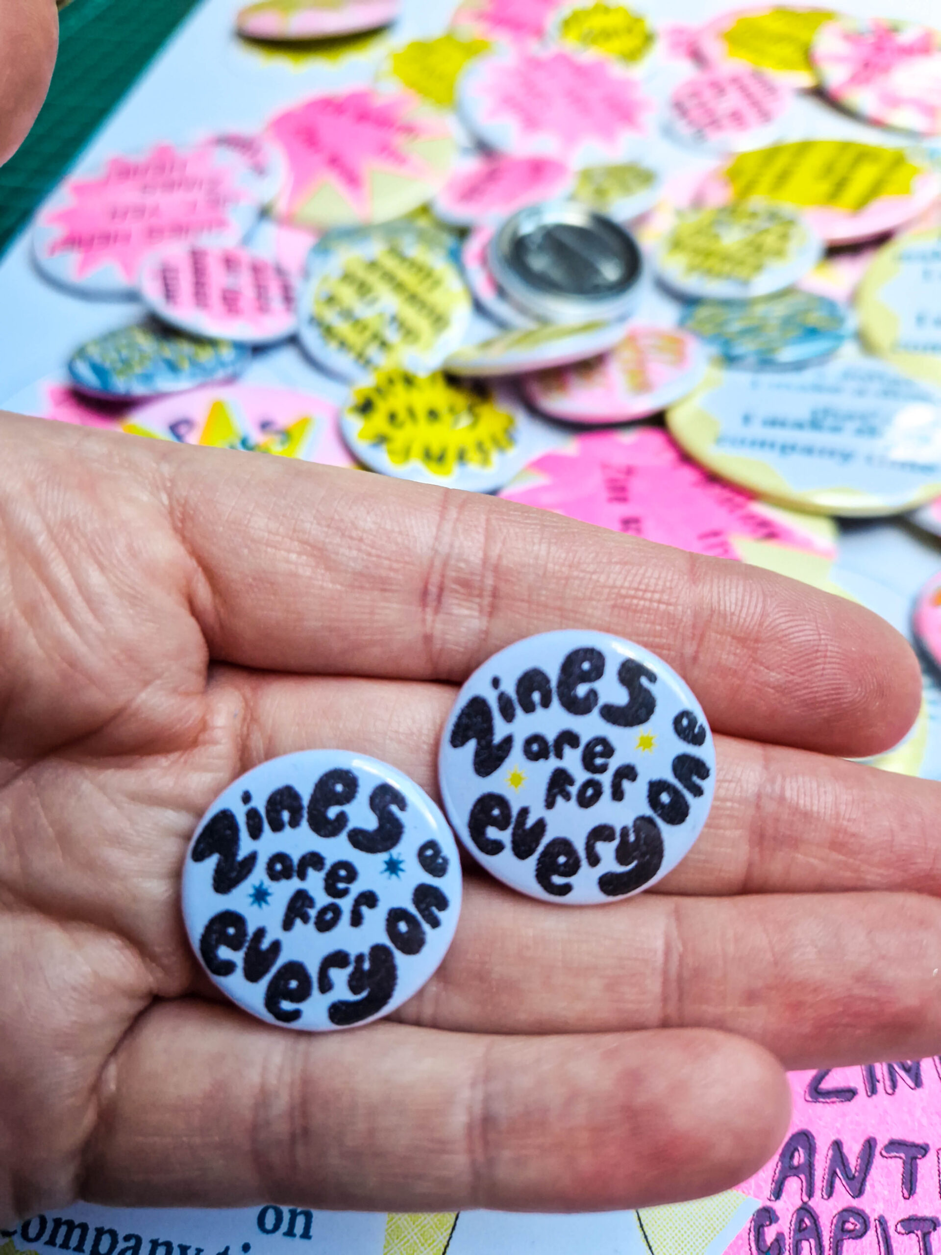 Zines are for Everyone (25mm riso badge) - Image 2